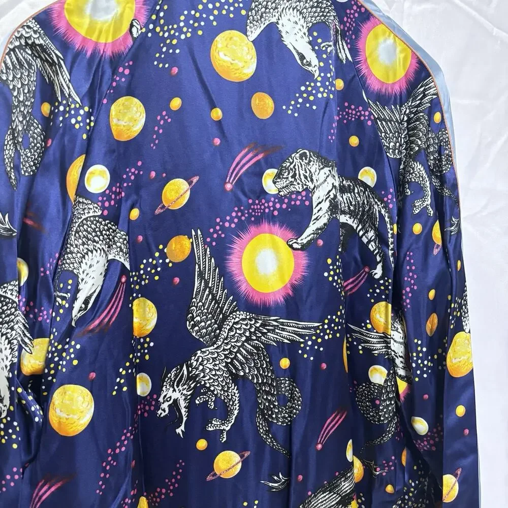 GUCCI Space Animals Alessandro Michele Bomber Jacket Blue Sz 50